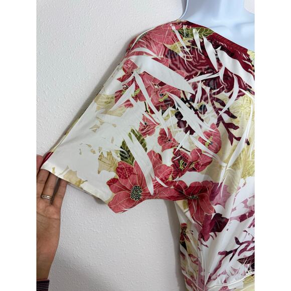 Arden B One-Shoulder Floral Ruched Tunic Top Size M - Picture 3 of 6